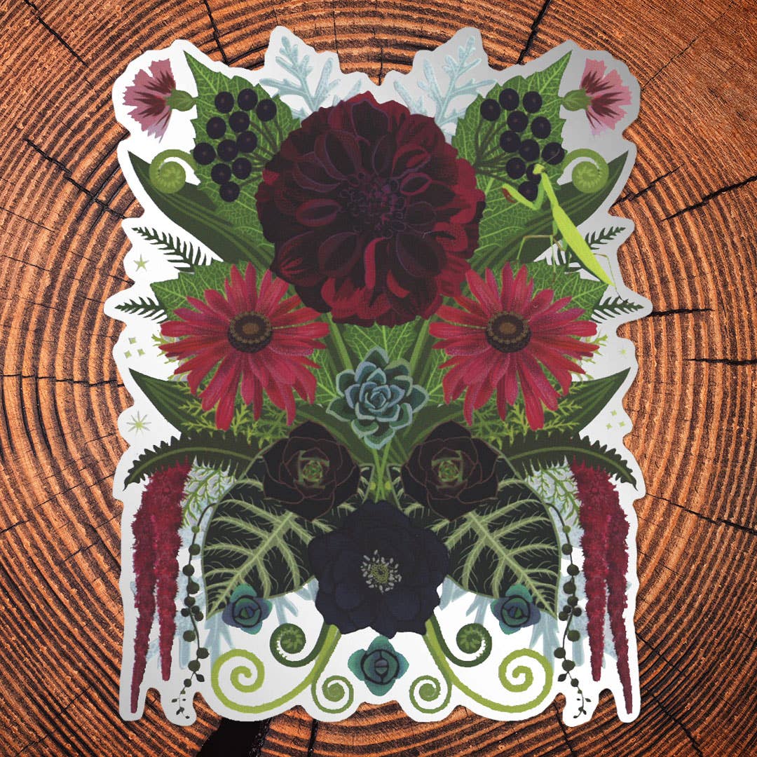 Black Dahlia Matte Mirror PVC-Free Sticker