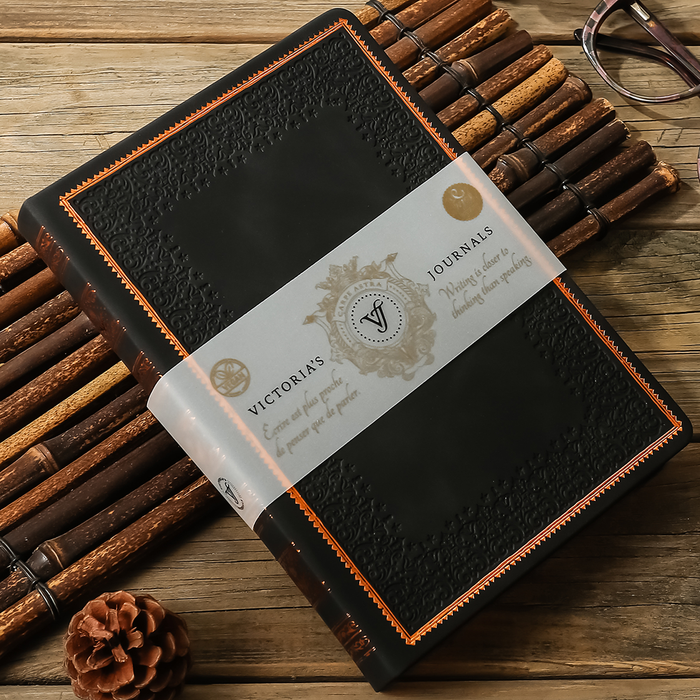 Renaissance Black Leather Style Journal