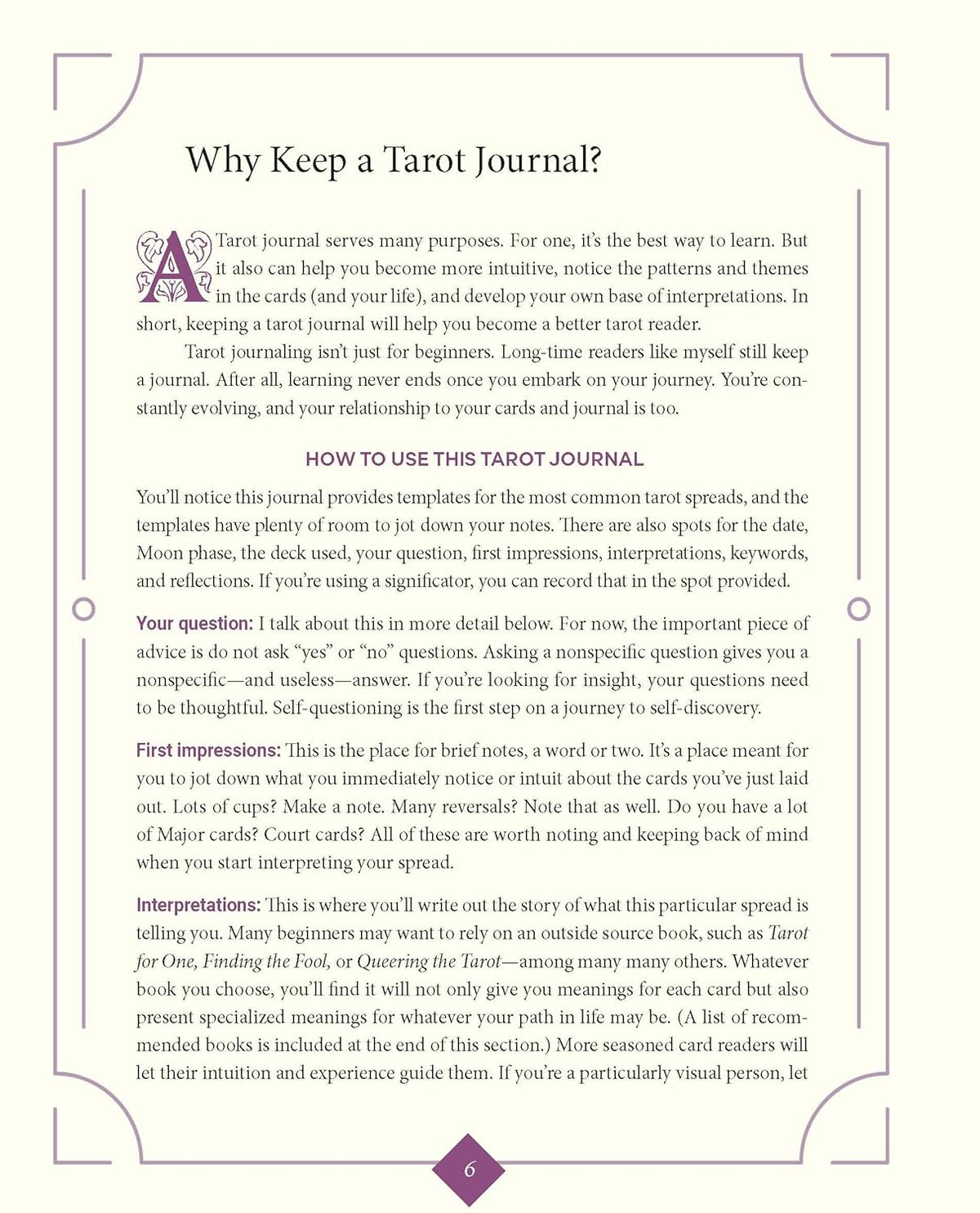 Weiser Tarot Journal & Stickers by Theresa Reed
