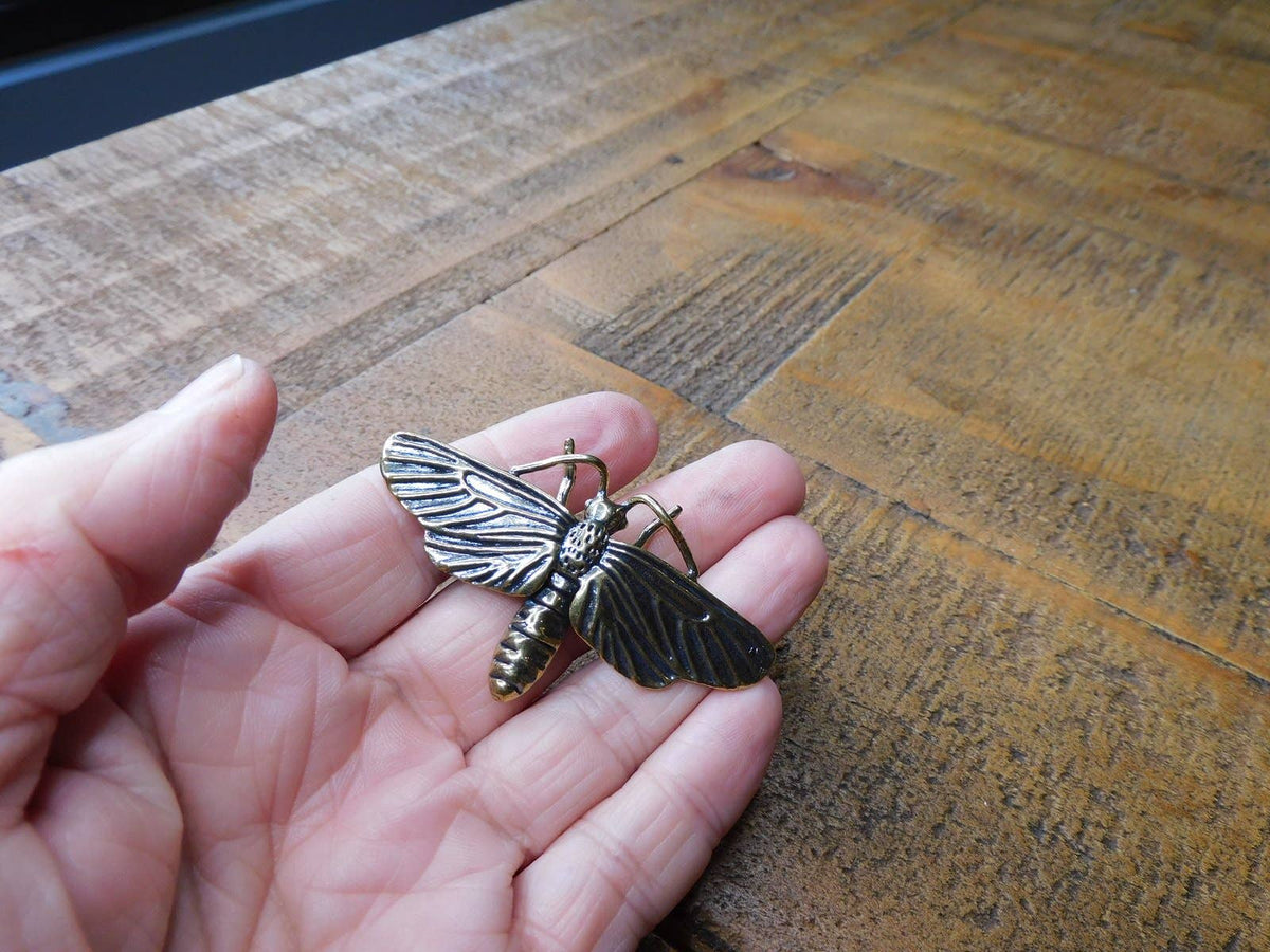 Brass Moth Figurine