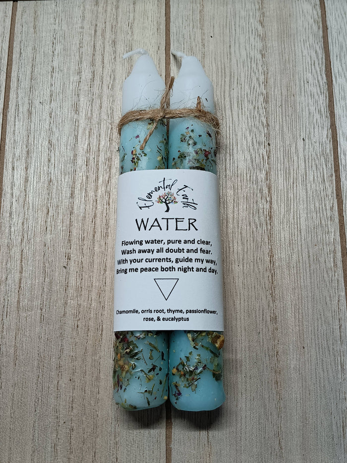 Water Element Herbal Ritual Candles | Intuition, Healing & Emotional Flow