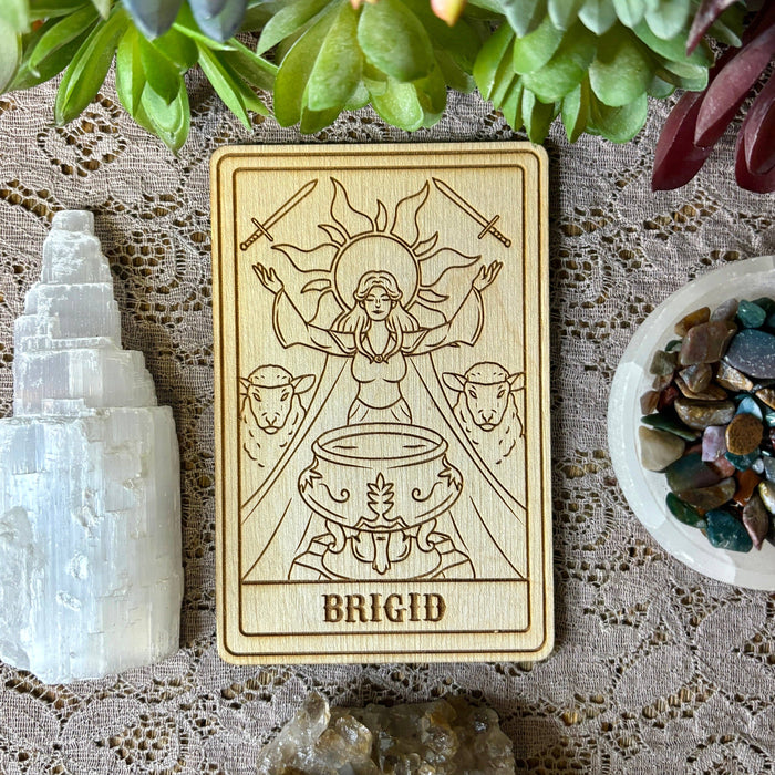 Brigid Deity Card | Altar Decor | Wall Art | Shelf Leaner