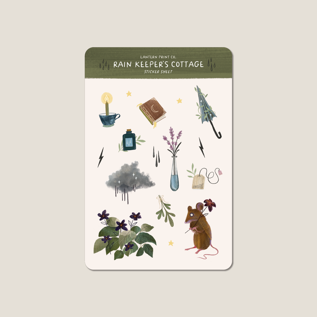 Rain Keeper's Cottage Clear Vinyl Sticker Sheet