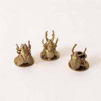 Brass Finish Insect Shaped Taper Candleholders - Various Designs