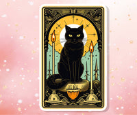 Black Cat Tarot Card Vinyl Sticker