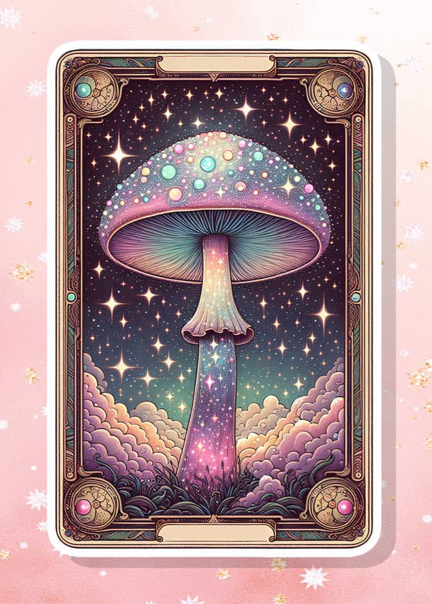 Starry Twilight Mushroom Magic Vinyl Sticker