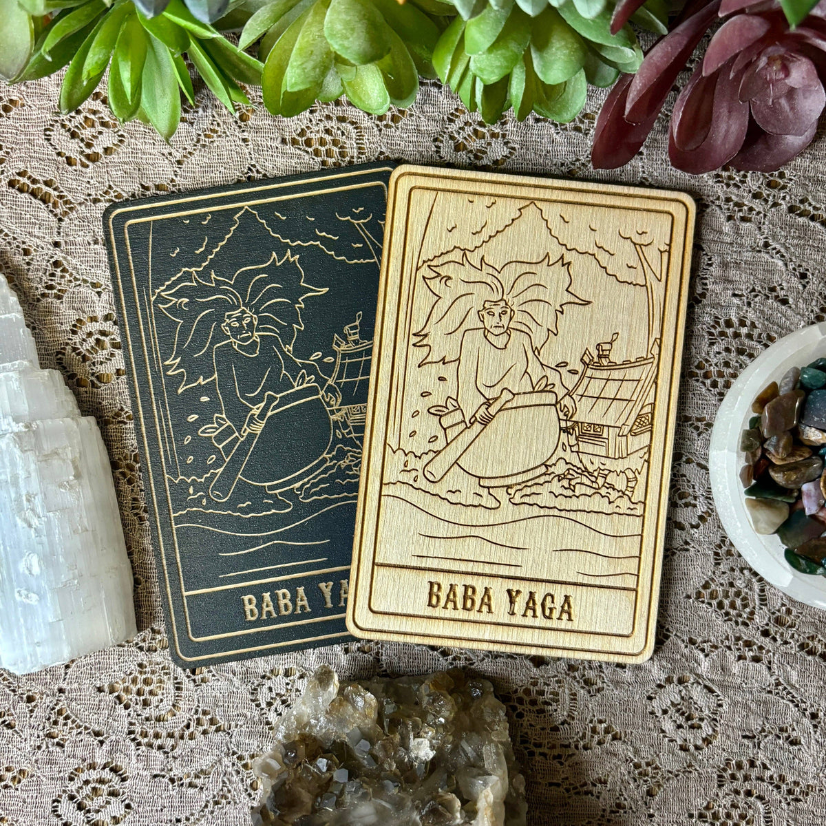 Baby Yaga Deity Card | Altar Decor | Wall Art | Shelf Leaner