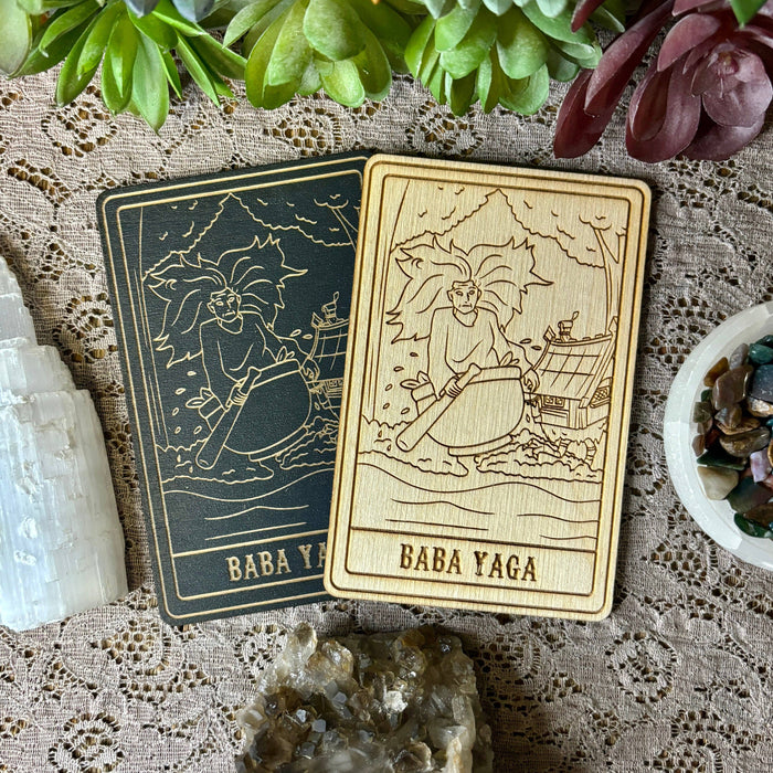 Baby Yaga Deity Card | Altar Decor | Wall Art | Shelf Leaner