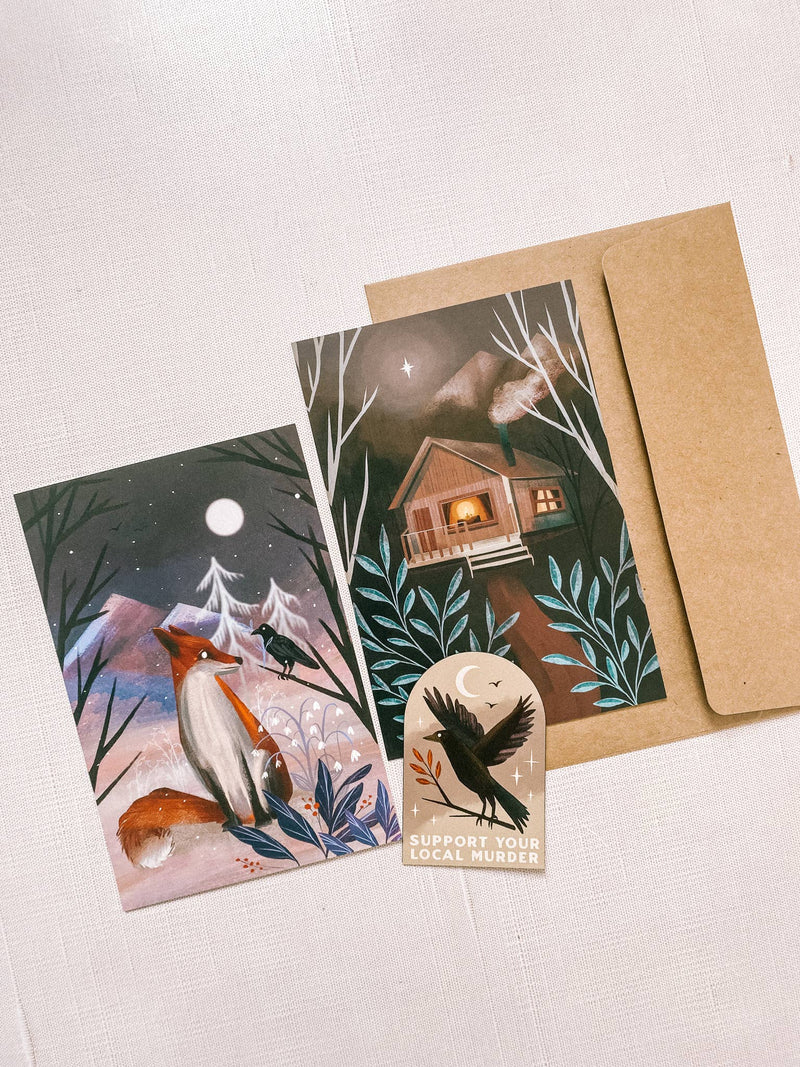 Fox & Crow Art Print
