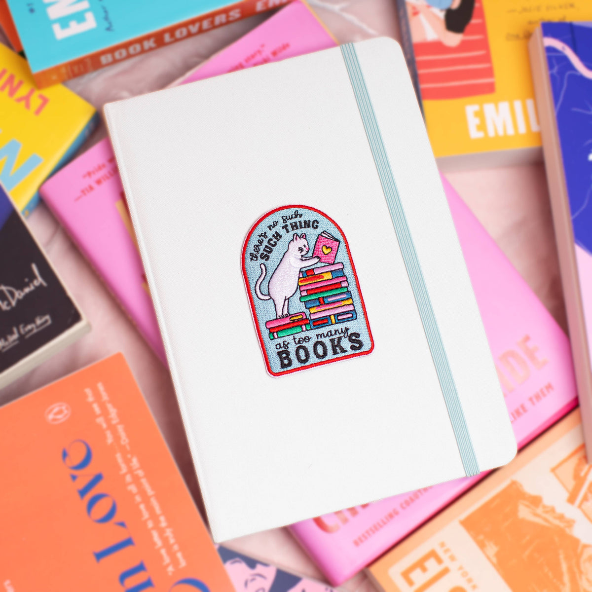 There's No Such Thing as Too Many Books Embroidered Patch