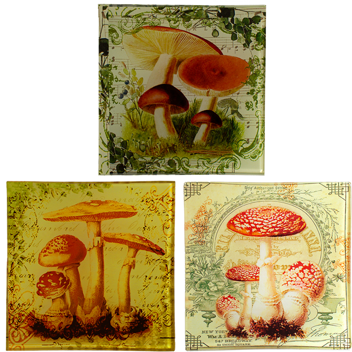 Woodland Mushroom Glass Trinket Tray