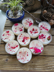 Love & Self-Love Spell Candle with Rose Quartz & Roses