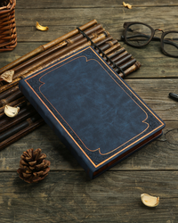 Gilded Navy Leather Style Journal