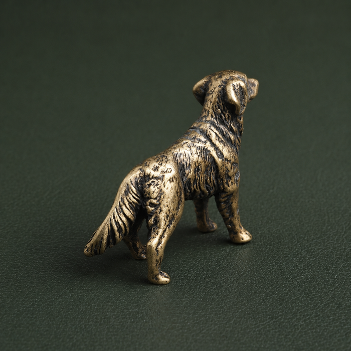 Antique Brass Shepherd Dog Figurine