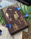 Wandering Knight Fairy Tale Dot Journal with Brown Linen Binding & Gold Foil