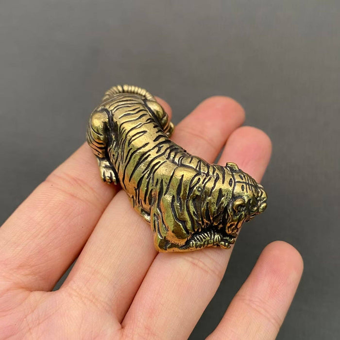 Brass Lying Tiger Decoration