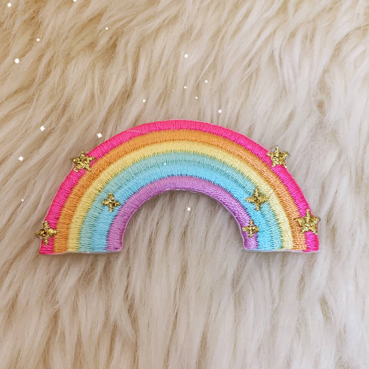 Sparkly Rainbow Embroidered Patch
