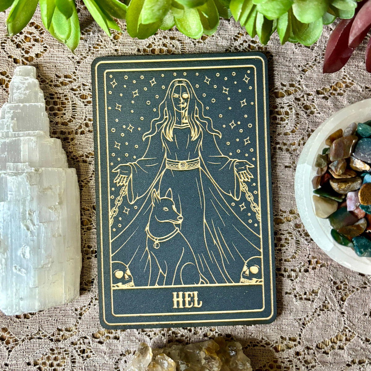 Hel Deity Card | Altar Decor | Wall Art | Shelf Leaner
