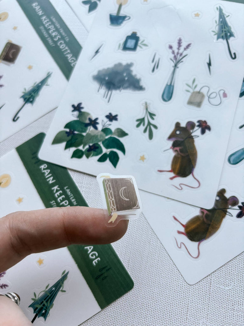 Rain Keeper's Cottage Clear Vinyl Sticker Sheet
