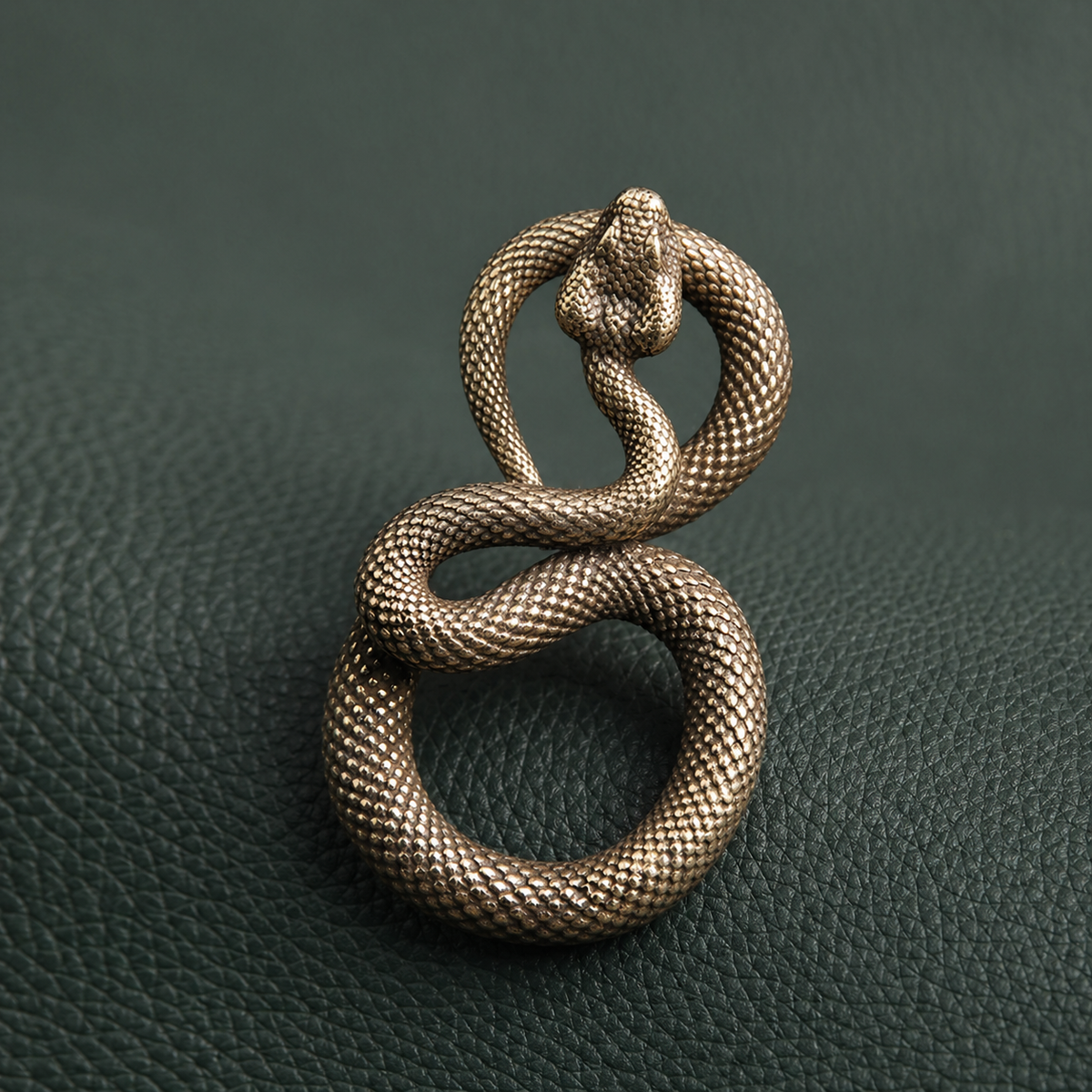 Antique Brass Coiled Serpent