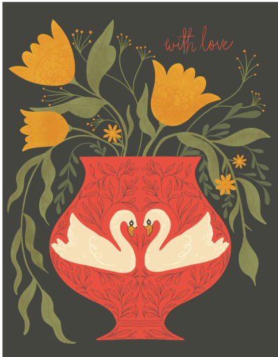 With Love Blooms Greeting Card