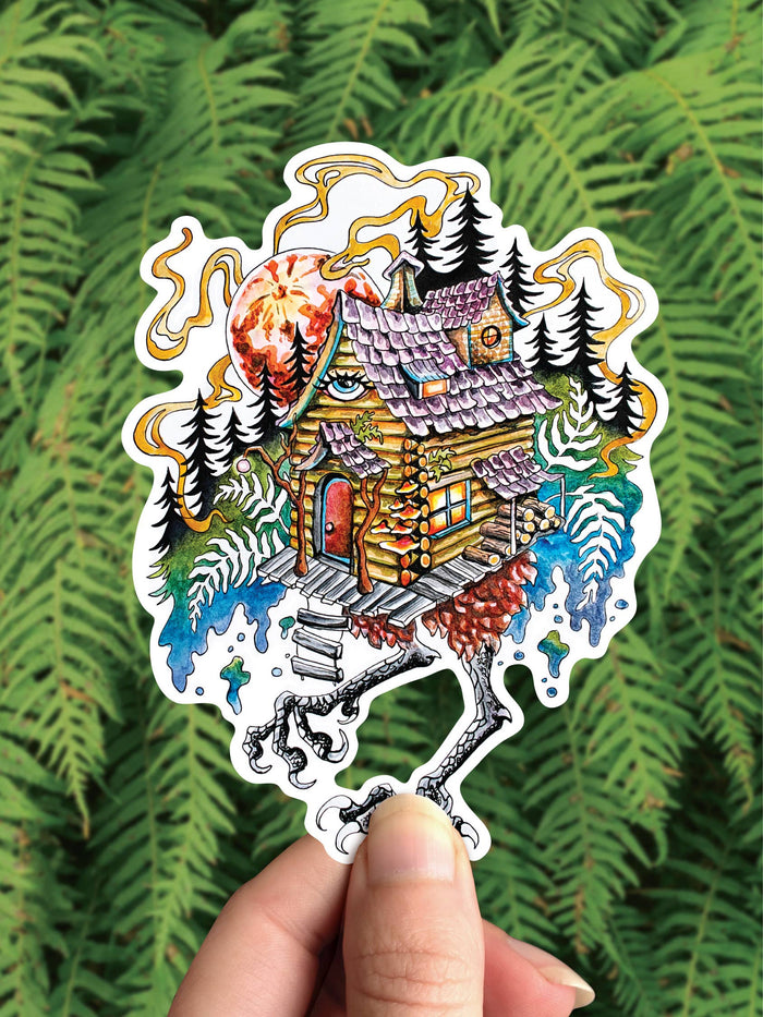 Baba Yaga Forest Vinyl Sticker
