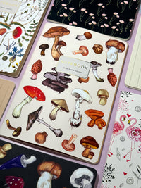 White Mushroom A4 Lined Notebook