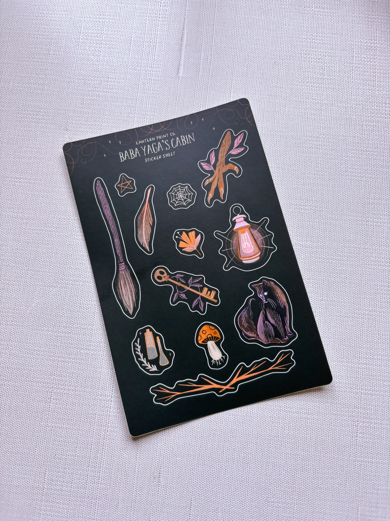 Baba Yaga's Cabin Vinyl Sticker Sheet