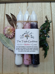 Triple Goddess Herbal Ritual Candles | Maiden, Mother & Crone
