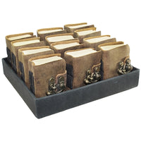 Mini Brown Leather Grimoire Journals with Metal Lock