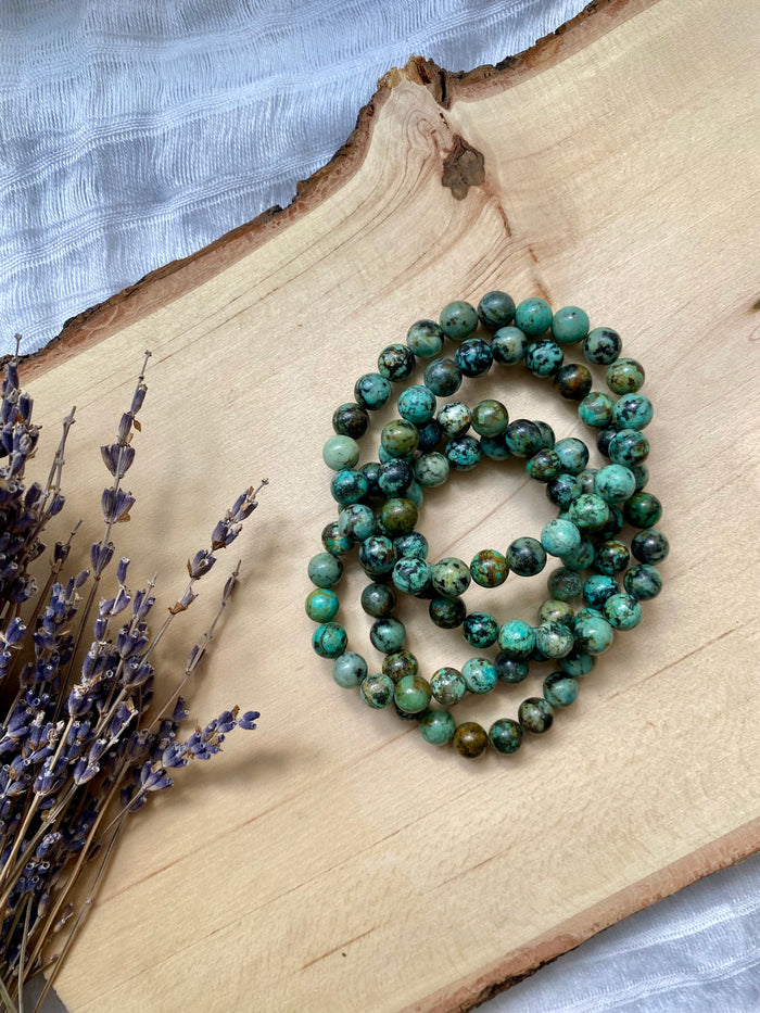 African Turquoise Jasper Beaded Gemstone Bracelet