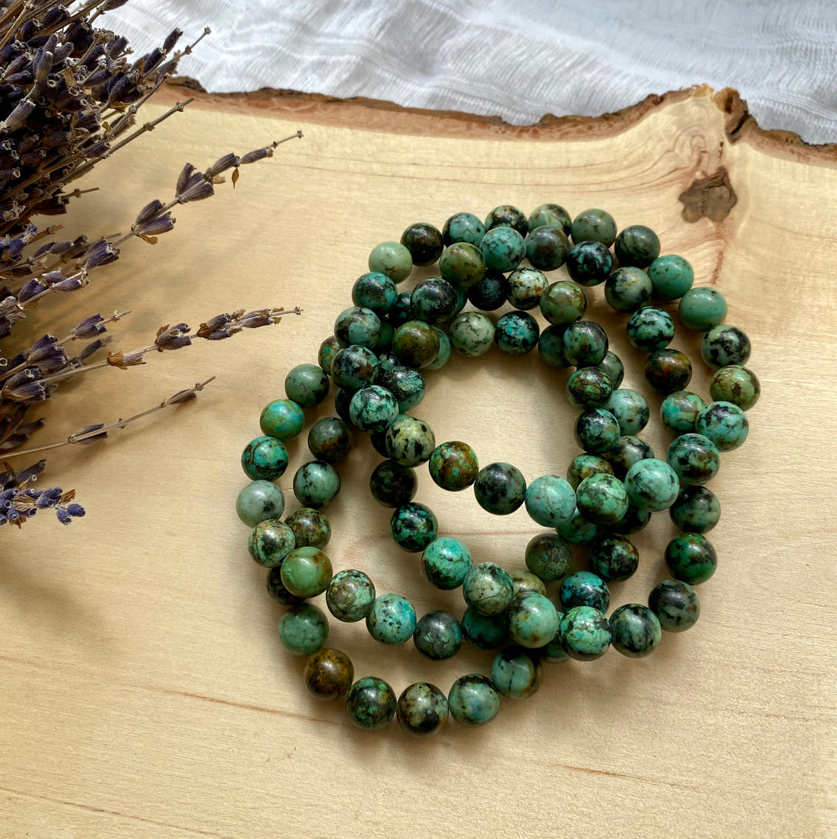 African Turquoise Jasper Beaded Gemstone Bracelet