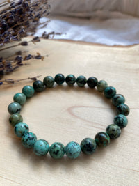 African Turquoise Jasper Beaded Gemstone Bracelet