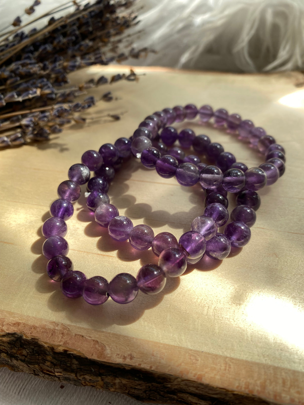 Amethyst Beaded Gemstone Bracelet