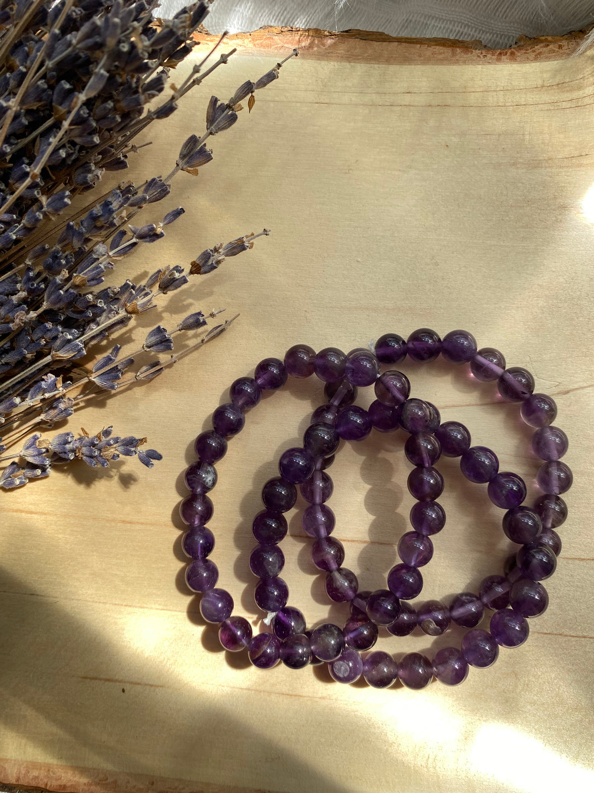 Amethyst Beaded Gemstone Bracelet