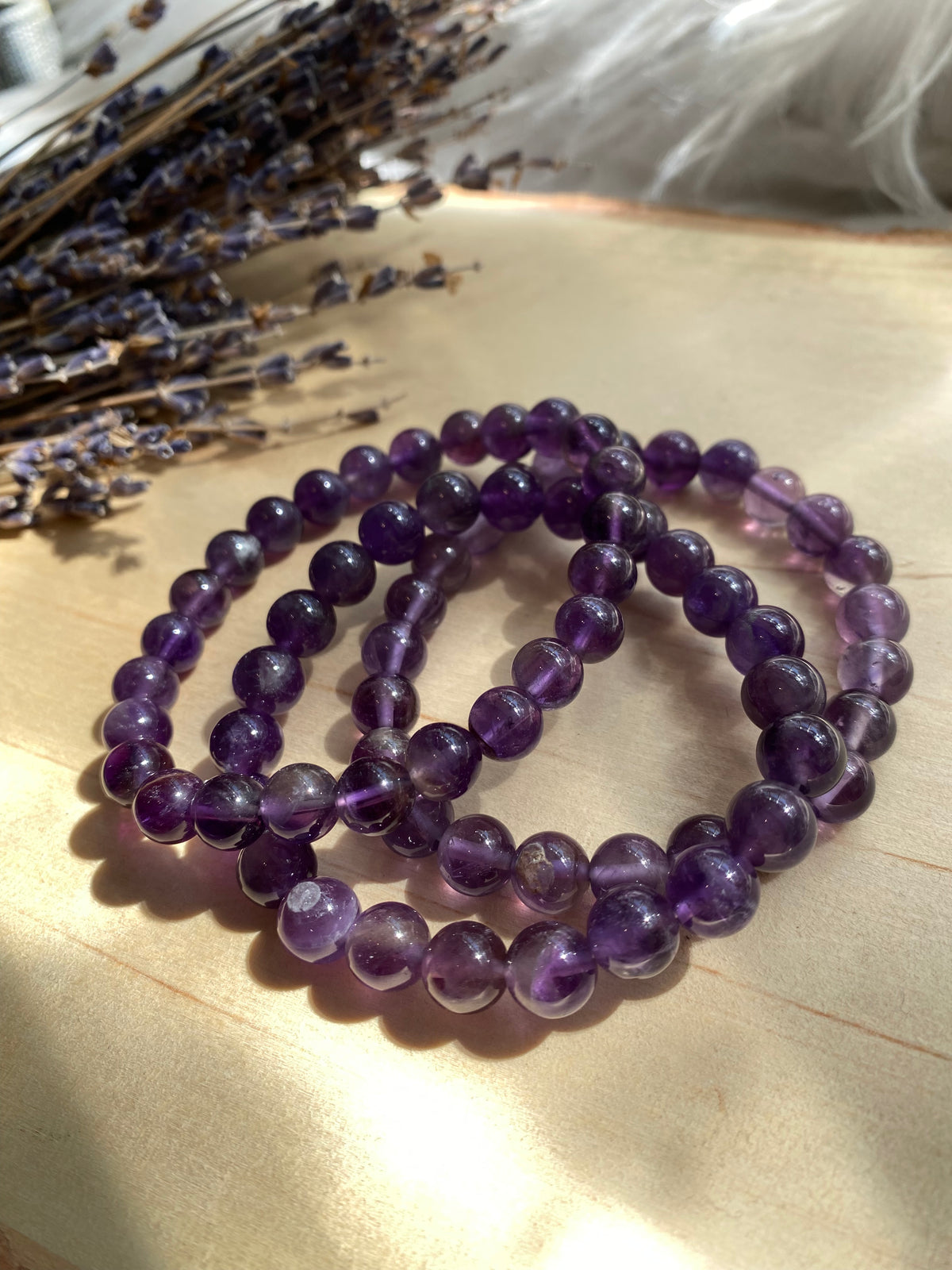 Amethyst Beaded Gemstone Bracelet