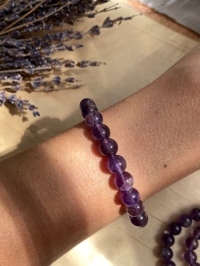 Amethyst Beaded Gemstone Bracelet
