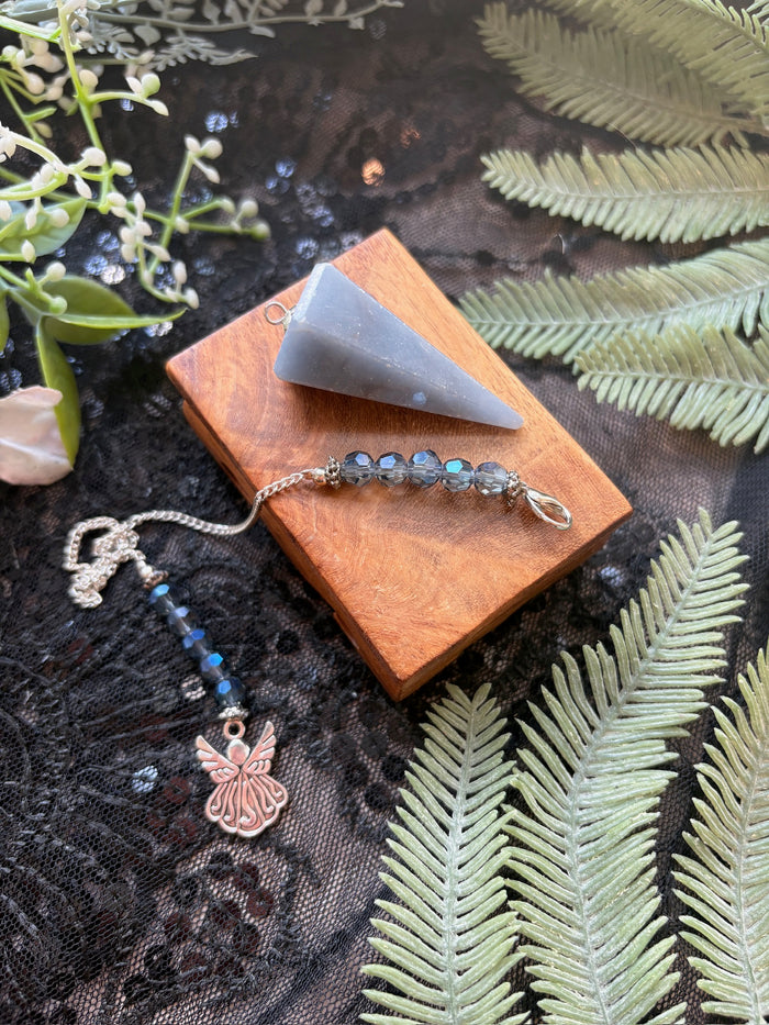 Angelite Crystal Pendulum for Angelic Guidance