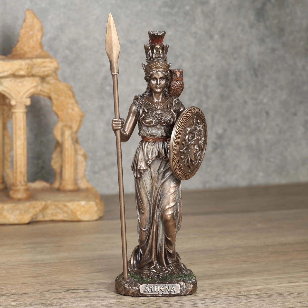 Athena Goddess of Wisdom Cold Cast Bronze Statue