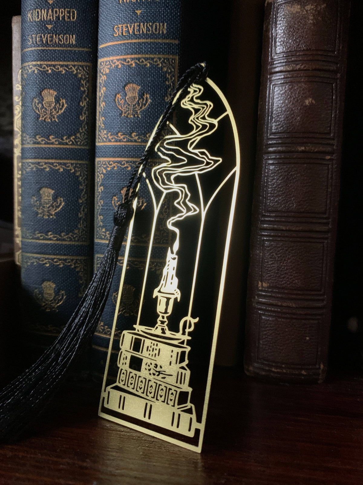 Cathedral Candlestick Plated Brass Bookmark