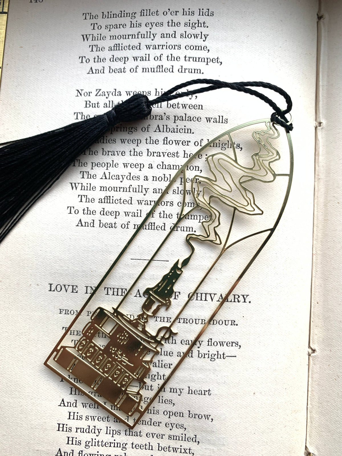 Cathedral Candlestick Plated Brass Bookmark