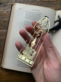 Cathedral Candlestick Plated Brass Bookmark