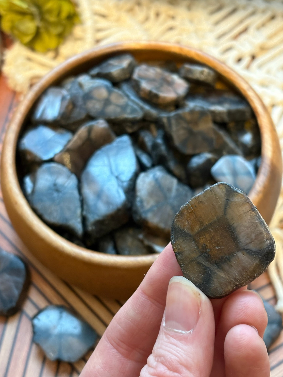 Polished Cross Stone Slices for Protection & Balance