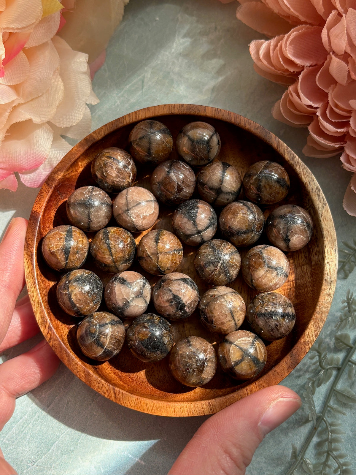 Cross Stone Mini Spheres for Protection & Balance