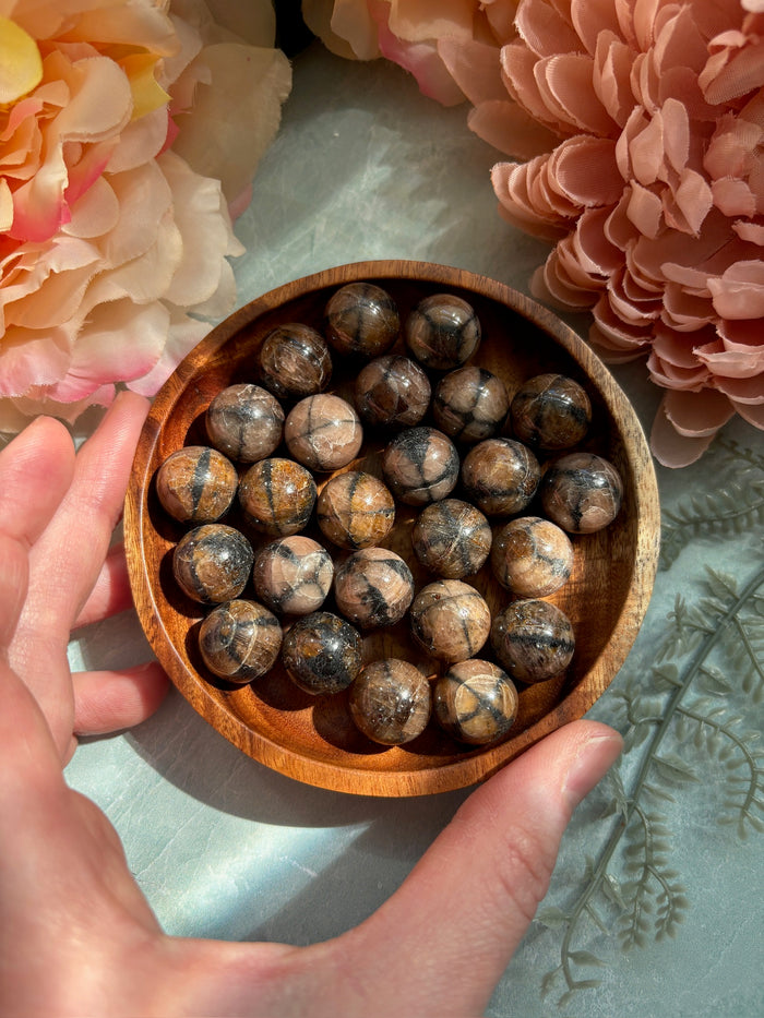 Cross Stone Mini Spheres for Protection & Balance