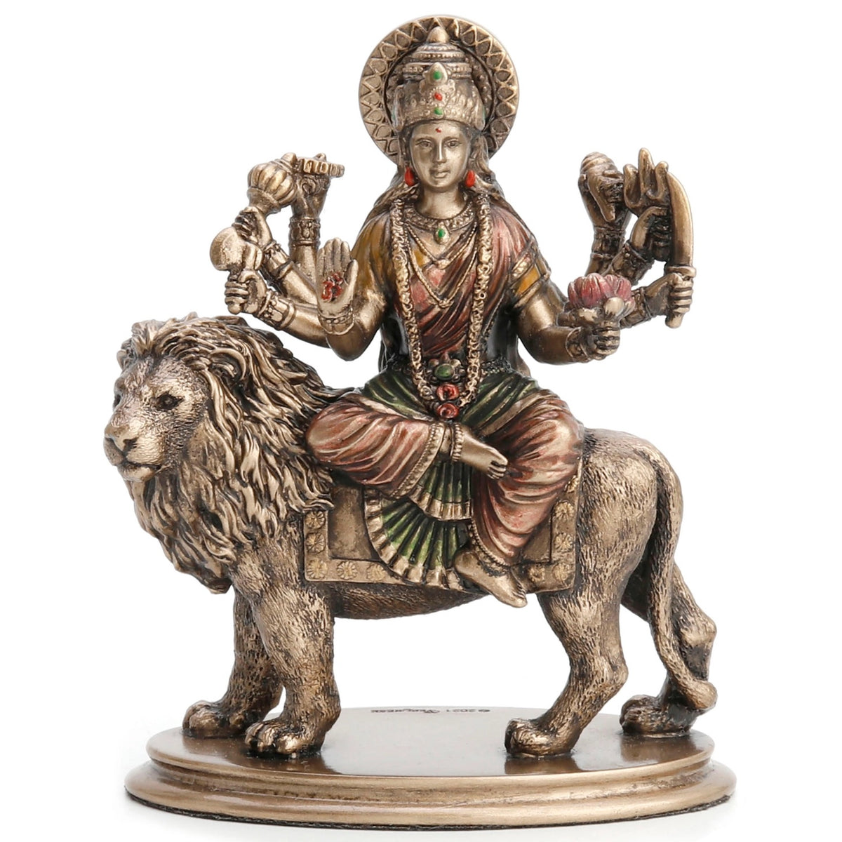 Durga Goddess of Protection Cold Cast Bronze Statue