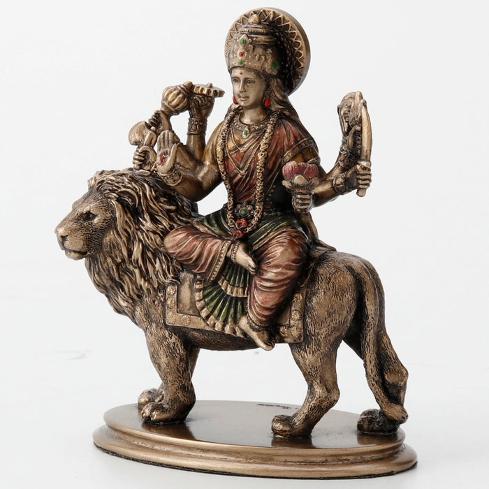 Durga Goddess of Protection Cold Cast Bronze Statue