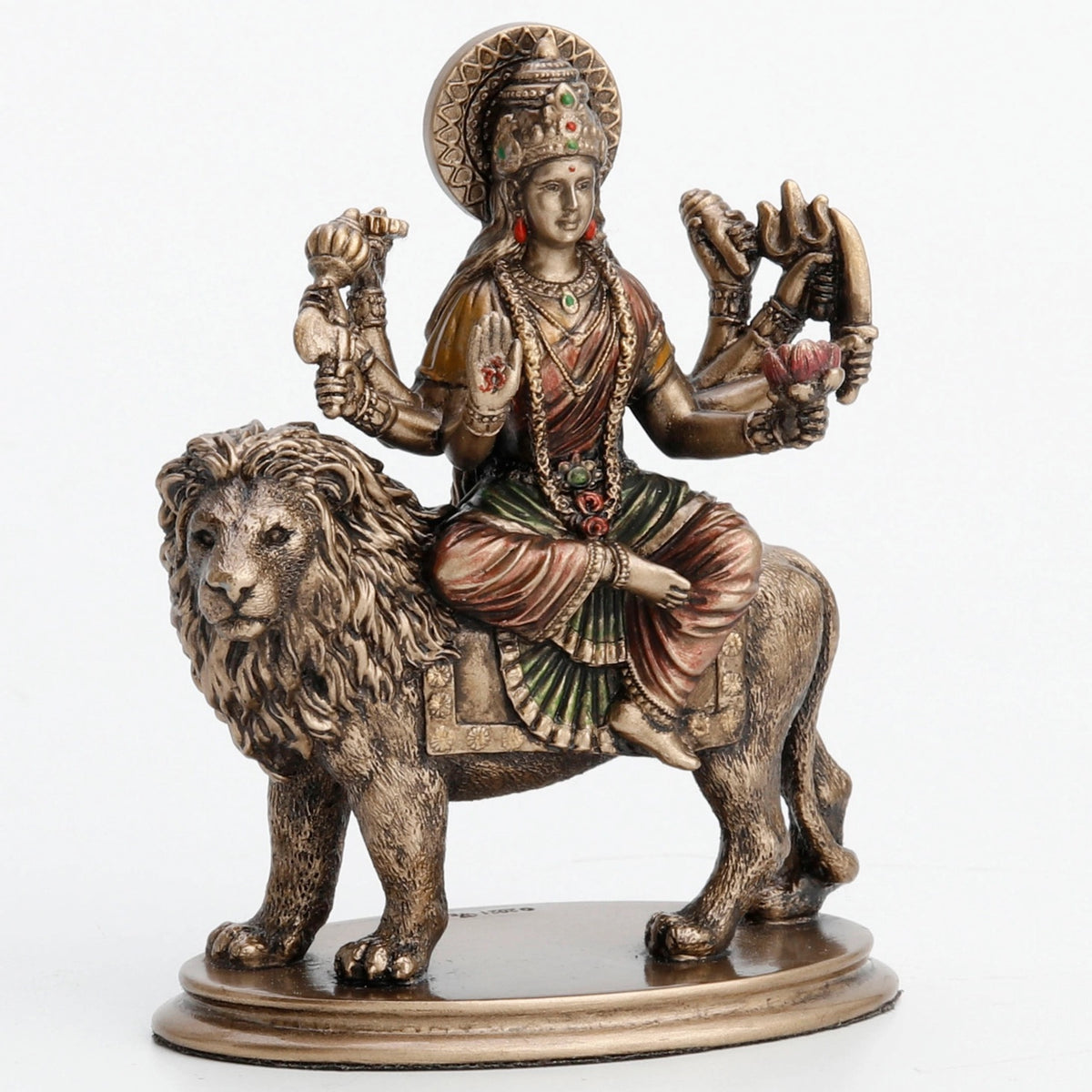 Durga Goddess of Protection Cold Cast Bronze Statue