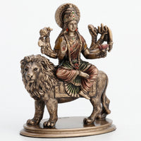Durga Goddess of Protection Cold Cast Bronze Statue