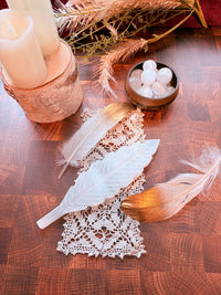 Feather Selenite Incense Burner